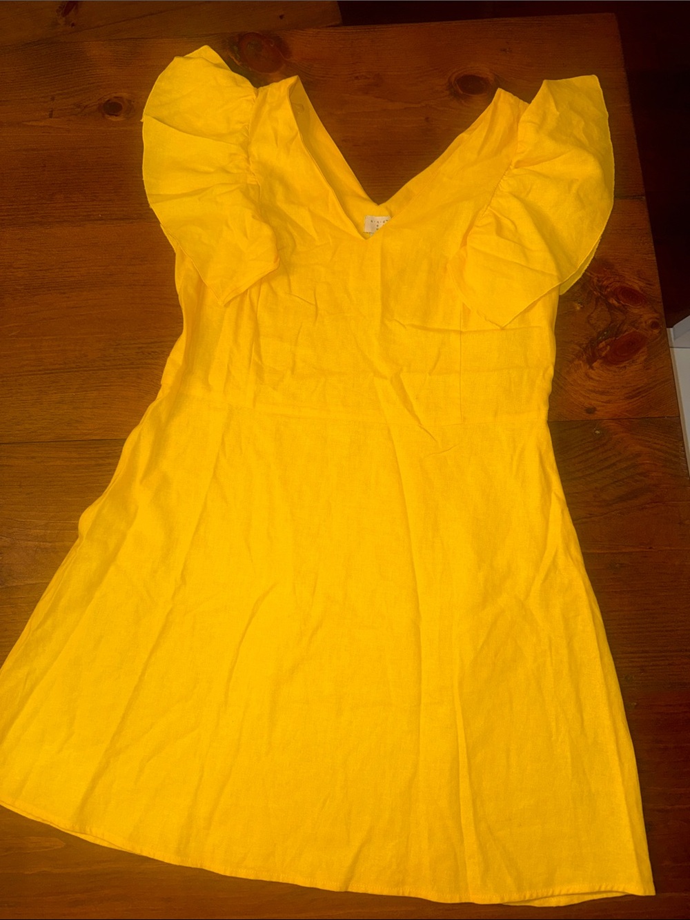 a new day Yellow Ruffle-Sleeve Mini Dress